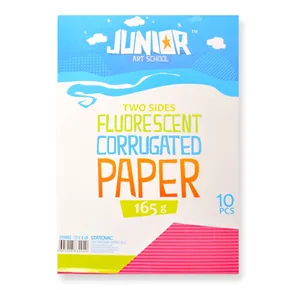 Papier dekoracyjny A4 Neonowy róż falisty 165 g, zestaw 10 szt